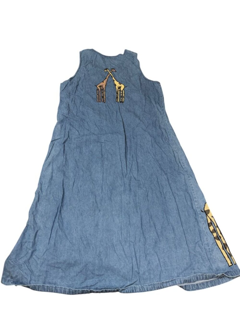 Bedford Fair Lifestyles XL Denim Sleeveless Maxi Dress Giraffes - Picture 6 of 7